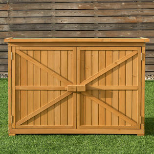 gymax 2.5 x 2 ft outdoor wooden storage shed cabinet w