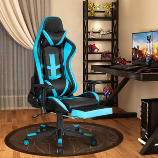 Gymax Massage Gaming Chair Reclining Racing Chair High Back W