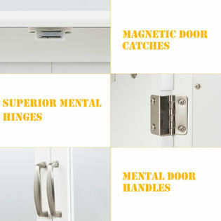 Gymax Bathroom Medicine Cabinet 2 Tier Wall Mounted Mirror Storage Cabinet W Handles