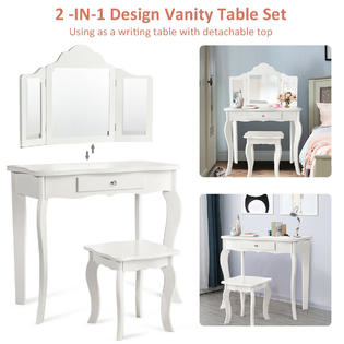 Generic Vanity Table Set Makeup, Vanity Table Mirror