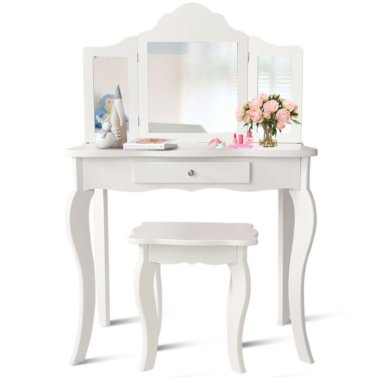 childrens dressing tables with mirror and stool