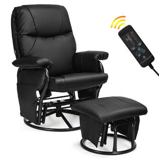Gymax Recliner Couch Chair Swivel Rocking Chair W Ottoman Remote