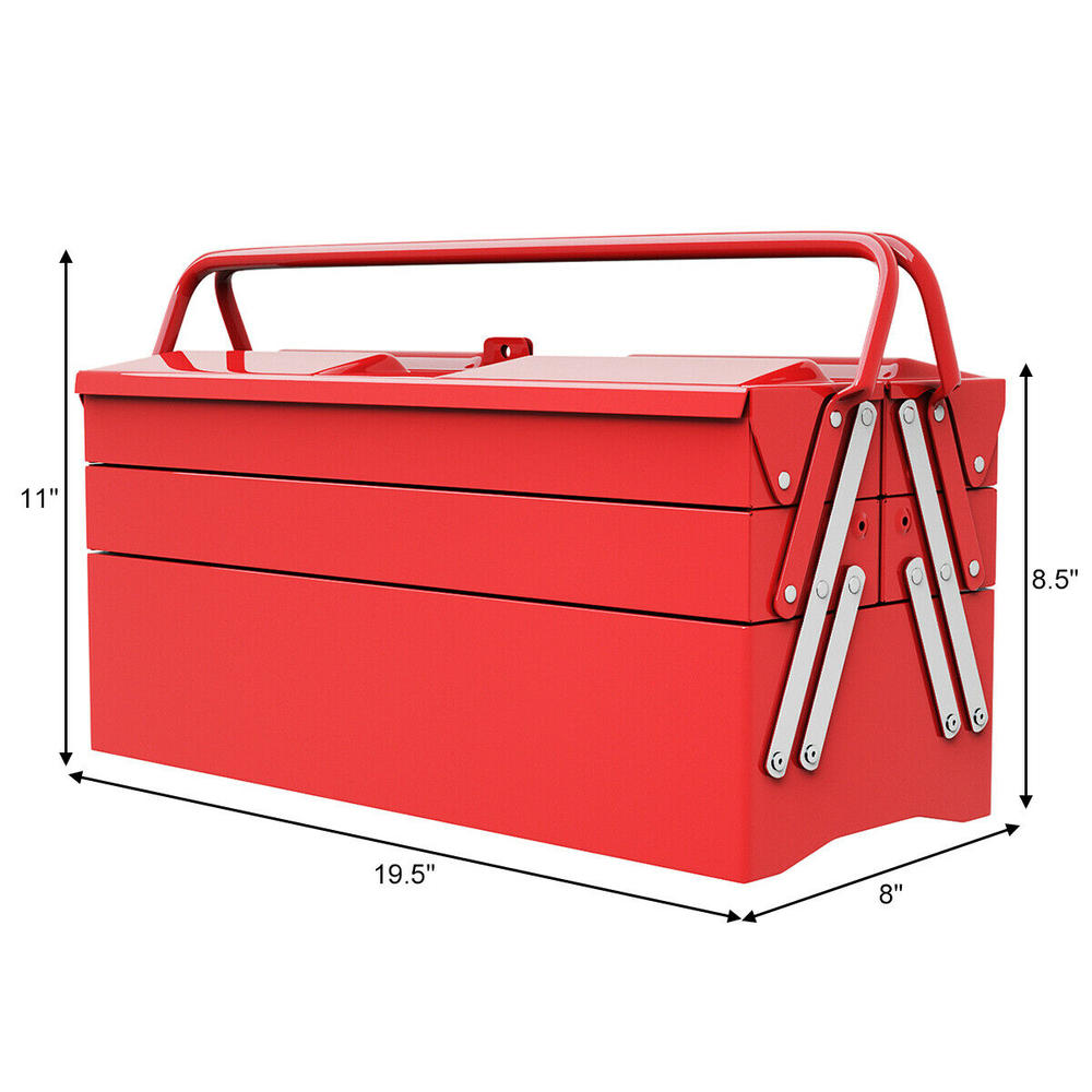 Gymax 20" 5 Trays Mechanic Garage Steel Cantilever Tool Box Chest Storage Portable Red