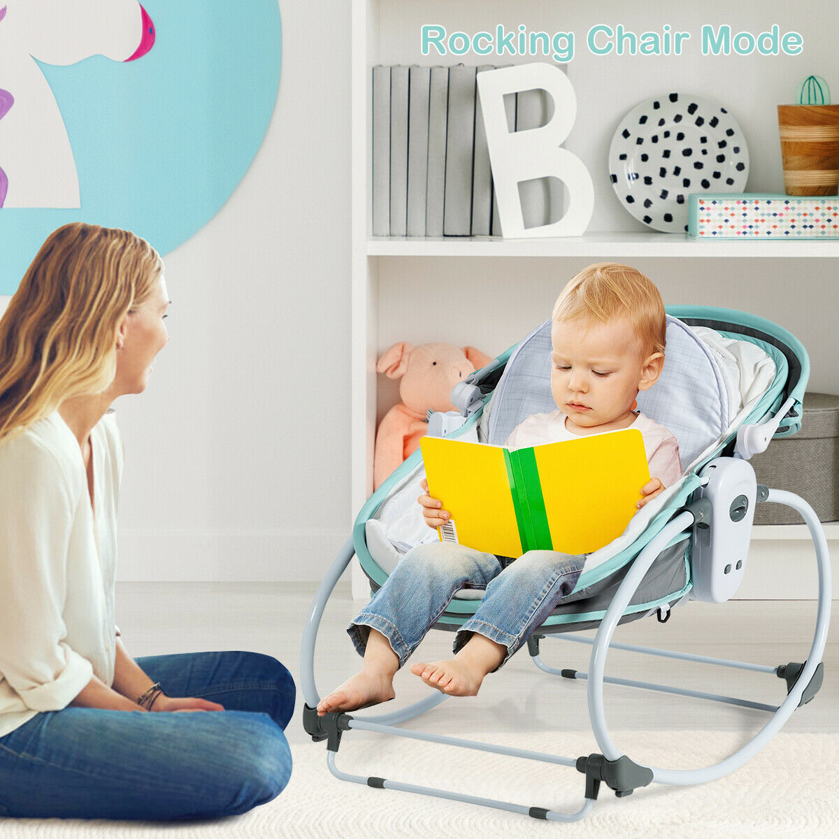 rocking chair and bassinet