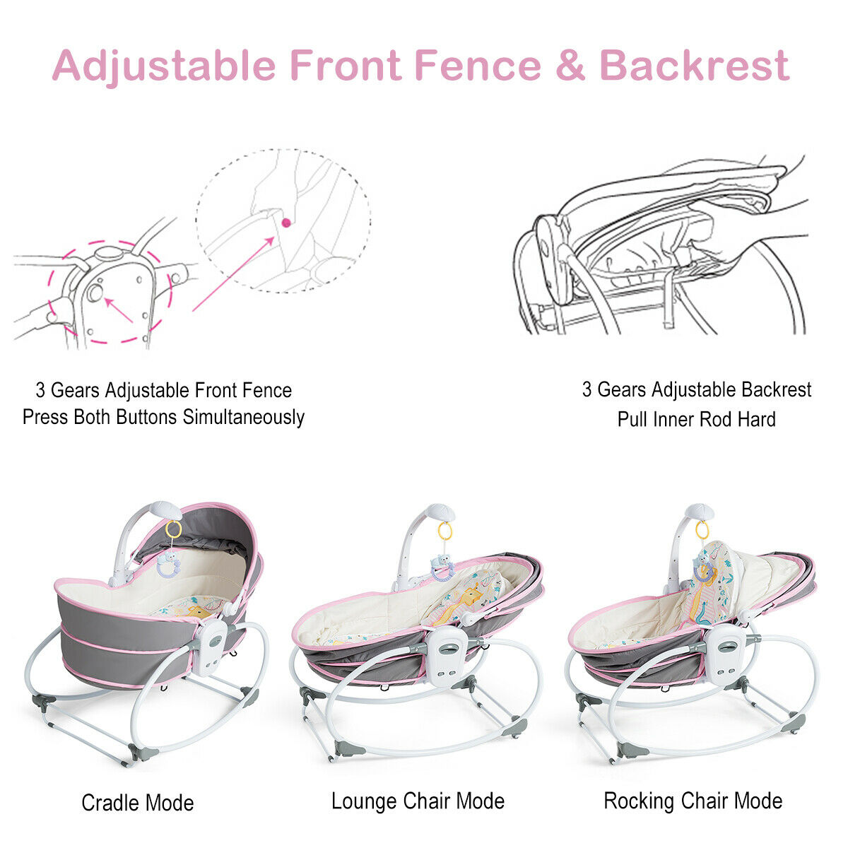 gymax 5 in 1 portable bassinet