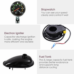 Gymax Silver Upgraded 80cc 2-Stroke Bike Gasoline Engine ...