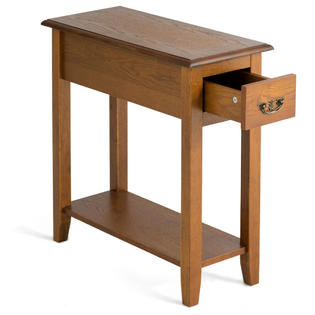 Gymax End Table Bedside Sofa End Table Narrow Nightstand W Drawer Shelf Wooden Legs