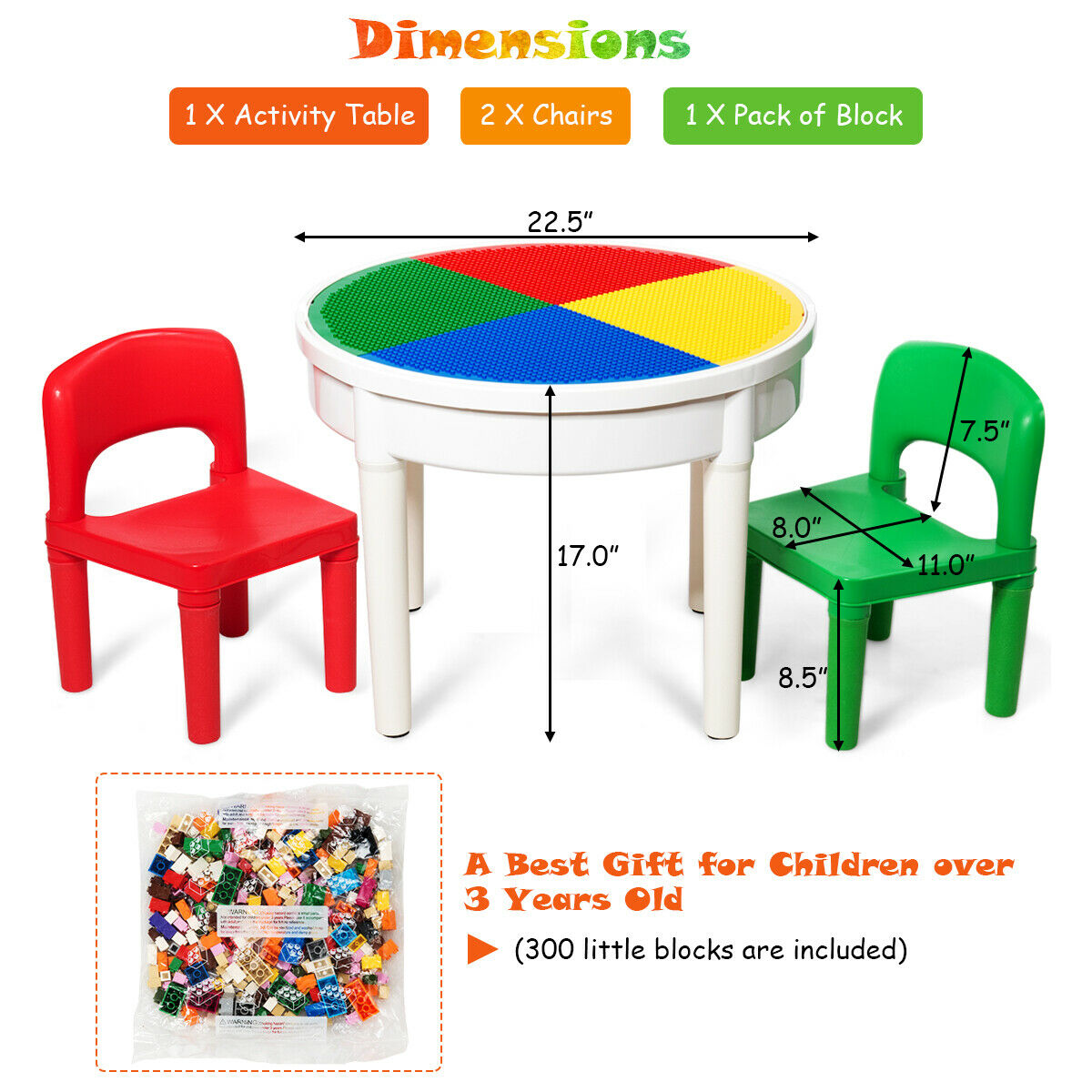 kids round activity table