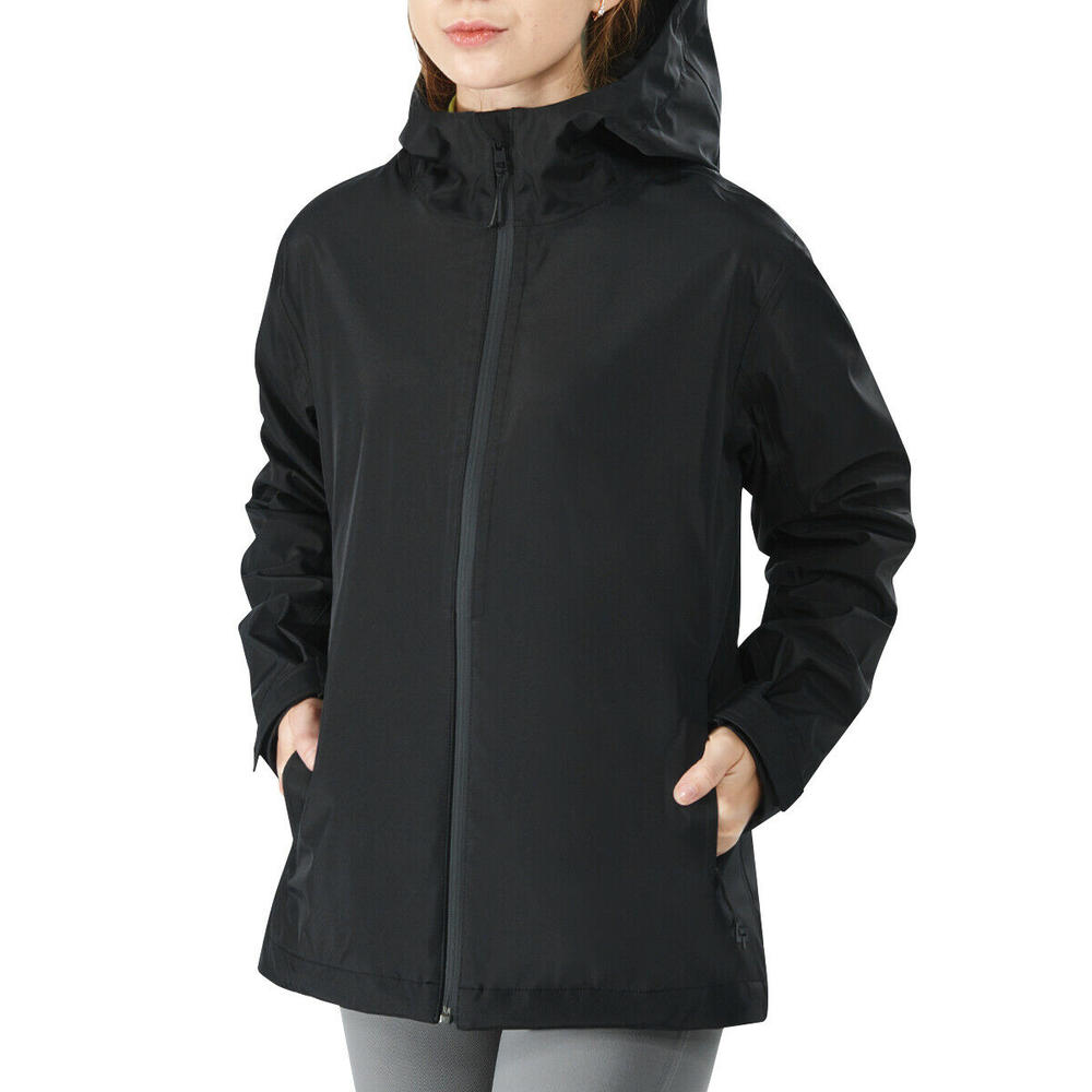 Gymax Women's Waterproof Rain Jacket Windproof Hooded Raincoat Shell