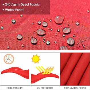 Gymax Gys04014 10ft Square Patio Offset Cantilever Umbrella 360 Degree Tilt Aluminum Red