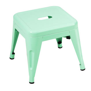 Gymax Green 4pc Tolix Kids Steel Stool Stackable Metal Square Children Toddler Chair