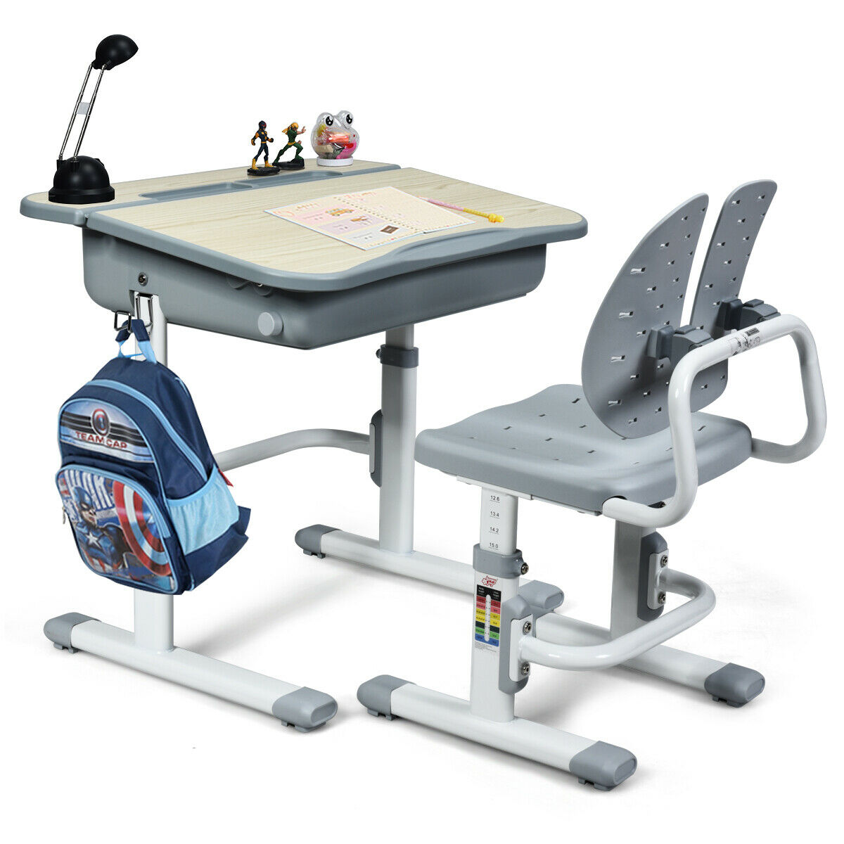 adjustable children's desk and chair set