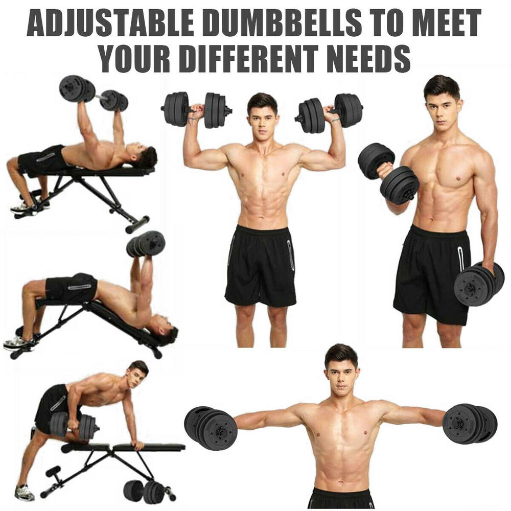 Gymax 66 LB Dumbbell Weight Set 16 Adjustable Plates Gym Body Workout Home Fitness
