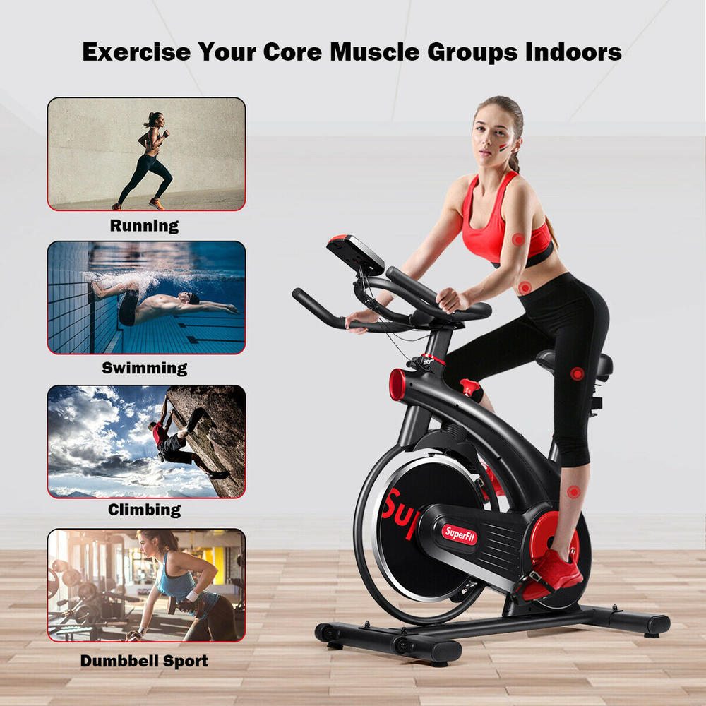 Gymax Stationary Drive Cycling Exercise Bike Silent Belt 20LBS Flywheel Home Fitness Gym