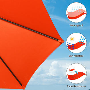 Gymax Gys04190 15 Ft Patio Double Sided Umbrella Outdoor Market Umbrella W Crank Base Orange