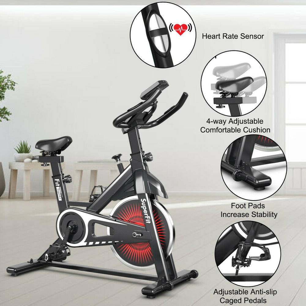 Gymax Cycling Stationary Bike Fitness Silent Belt Drive Adjustable Resistance Indoor Home Gym