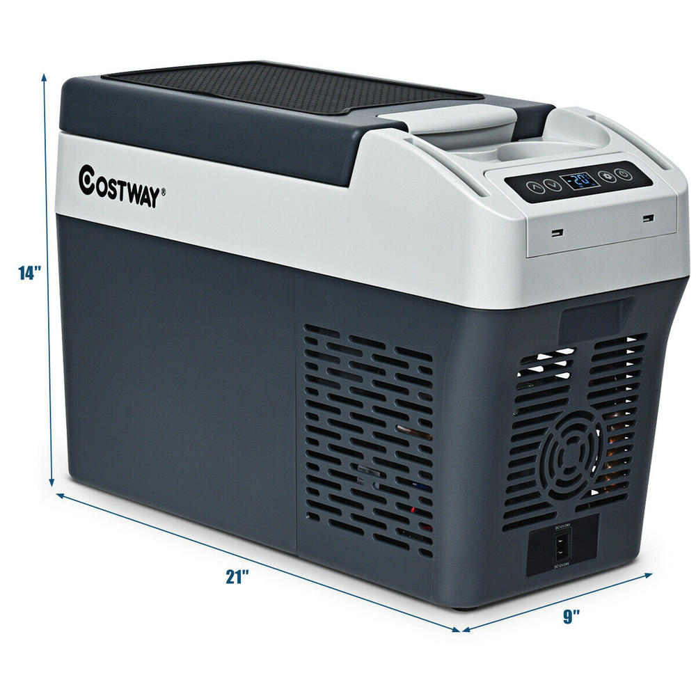 Gymax 13 Quart Portable Electric Car Cooler Refrigerator Compressor Freezer Camping