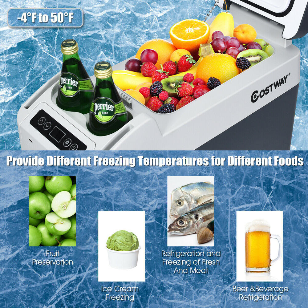 Gymax 13 Quart Portable Electric Car Cooler Refrigerator Compressor Freezer Camping