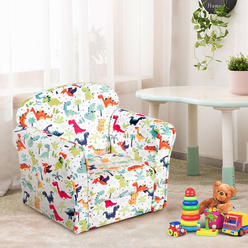 Gymax Single Sofa For Children Armrest Chair Dinosaur Pattern Kids Chair Lovely Gift