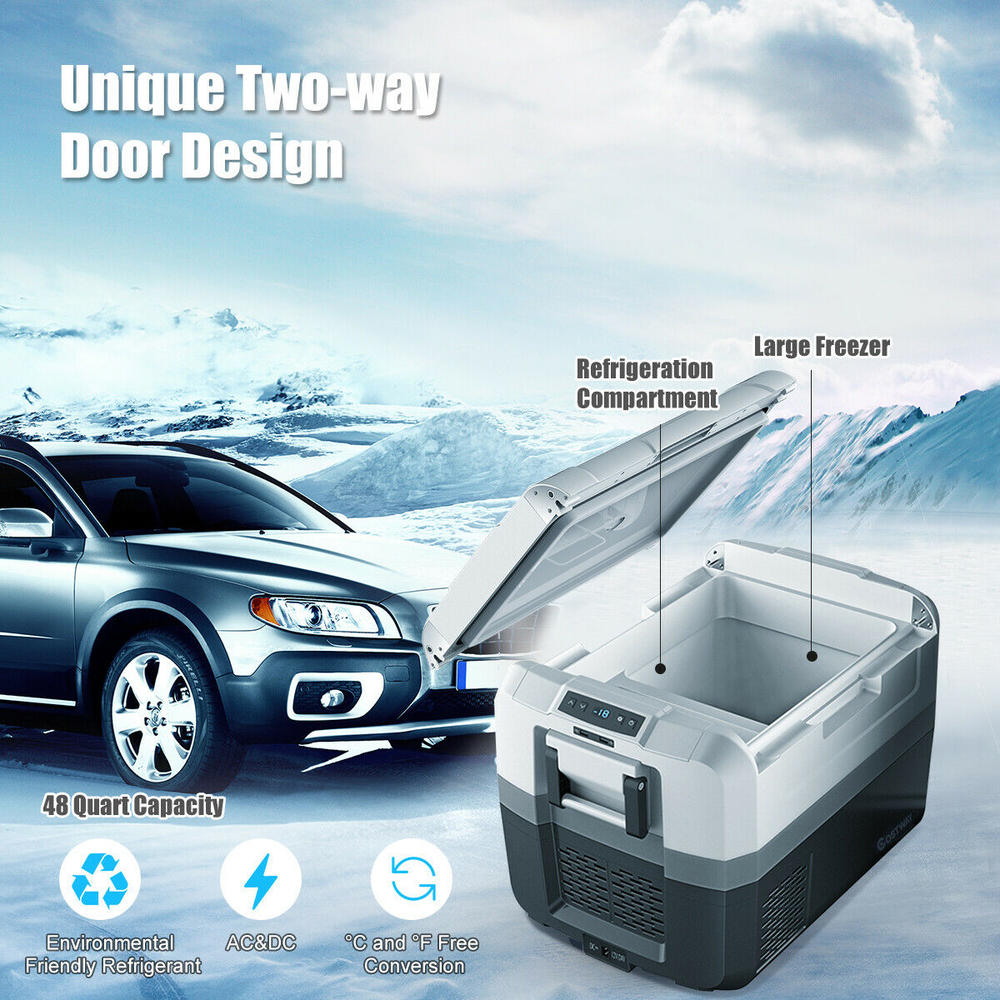 Gymax 48 Quart Portable Electric Car Cooler Refrigerator Compressor Freezer Camping