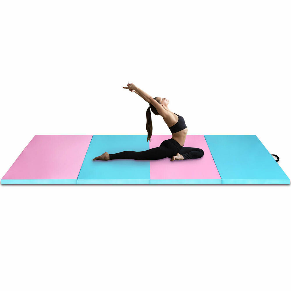 Gymax 4' x 10' x 2" Folding Fitness Gymnastics Tumbling Mat Gym Stretching Yoga Indoor Outdoor