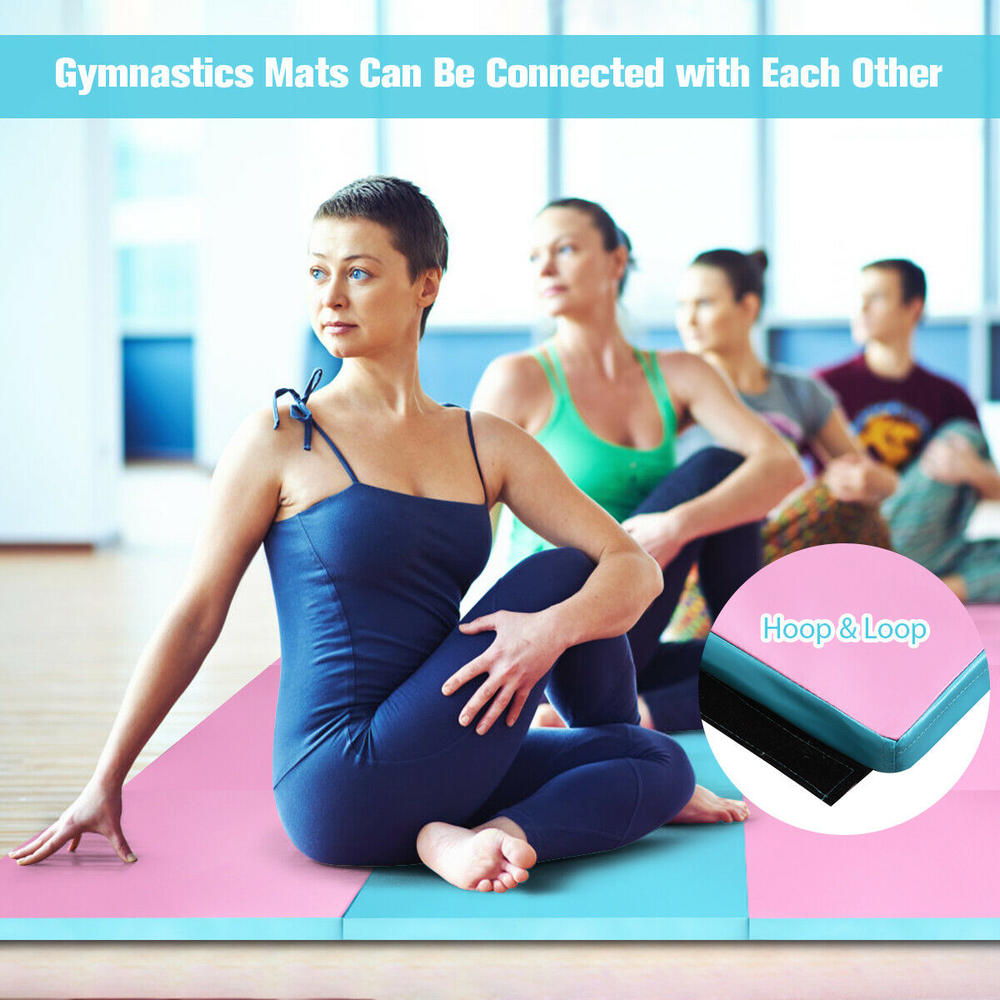 Gymax 4' x 10' x 2" Folding Fitness Gymnastics Tumbling Mat Gym Stretching Yoga Indoor Outdoor