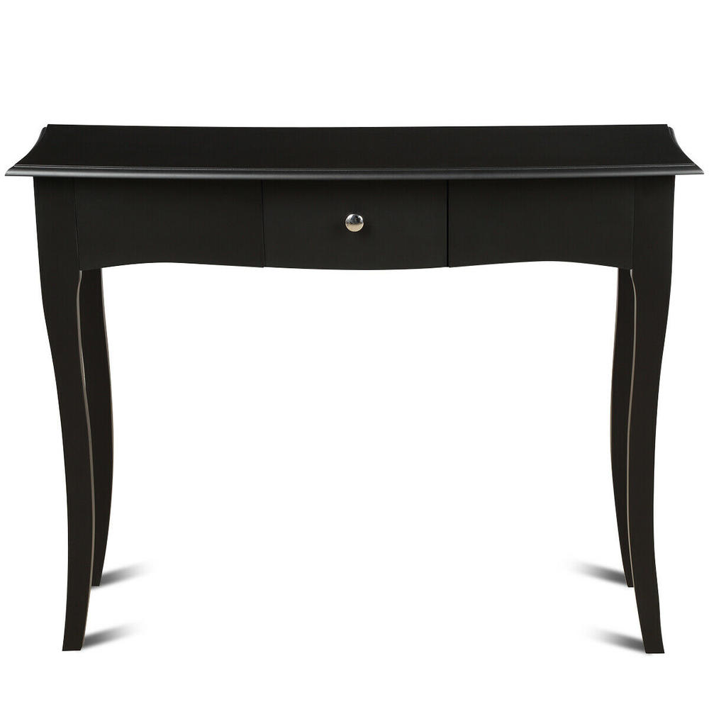 Gymax Black Wooden Console Table Entryway Accent Side Sofe  Storage Drawer Home