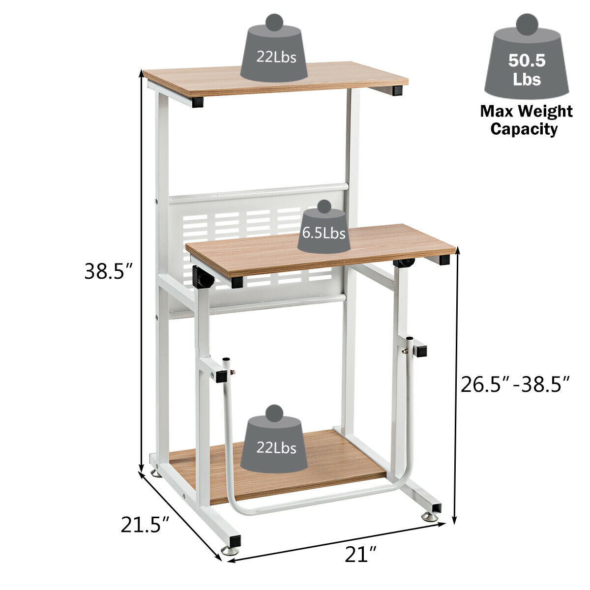 Gymax Stand Up Desk Height Sit Stand Adjustable Computer