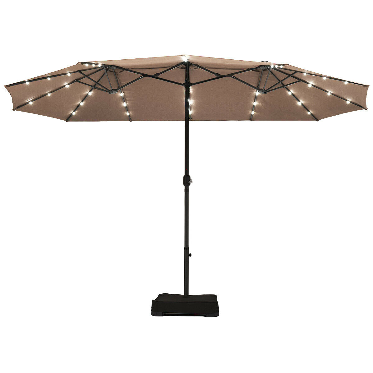 Rectangular Umbrella With Solar Lighted