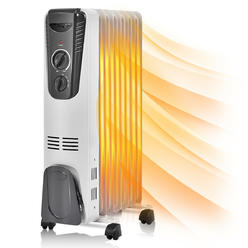 Gymax 1500W Electric Oil Filled Radiator Space Heater 5.7 Fin Thermostat Room Radiant