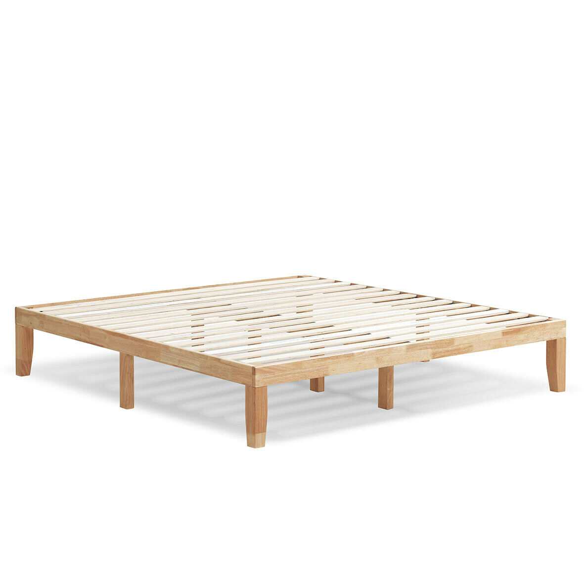 Gymax King Size 14 Wooden Bed Frame, King Bed Wood Slats