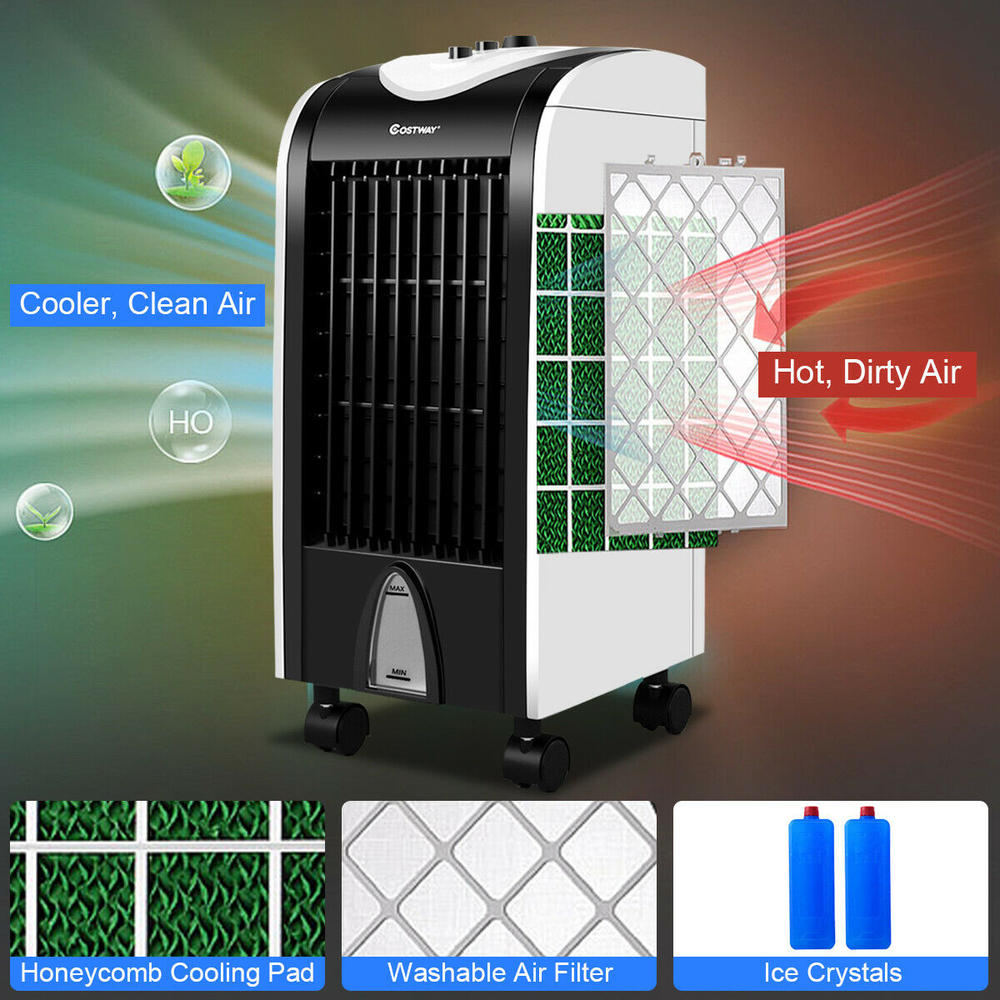 Gymax Evaporative Portable Air Cooler Fan Humidify W/Filter Knob Control