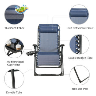 Gymax Gys04702a3a4a5 2pc Zero Gravity Chair Oversize Lounge Patio Heavy Duty Folding Chair Home Outdoor