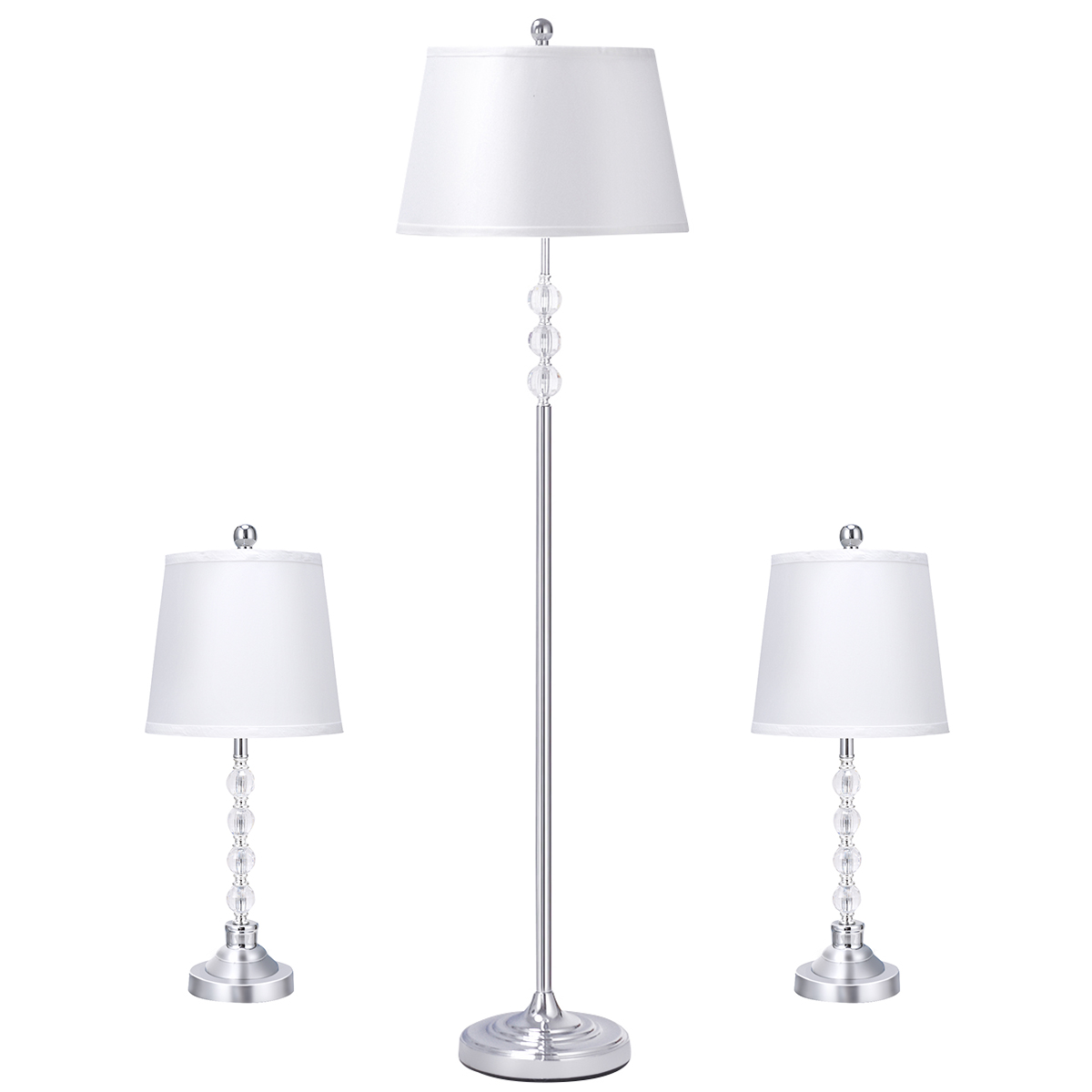 Gymax 3 Piece Lamp Set 2 Table Lamps 1, Modern Table Lamp Sets