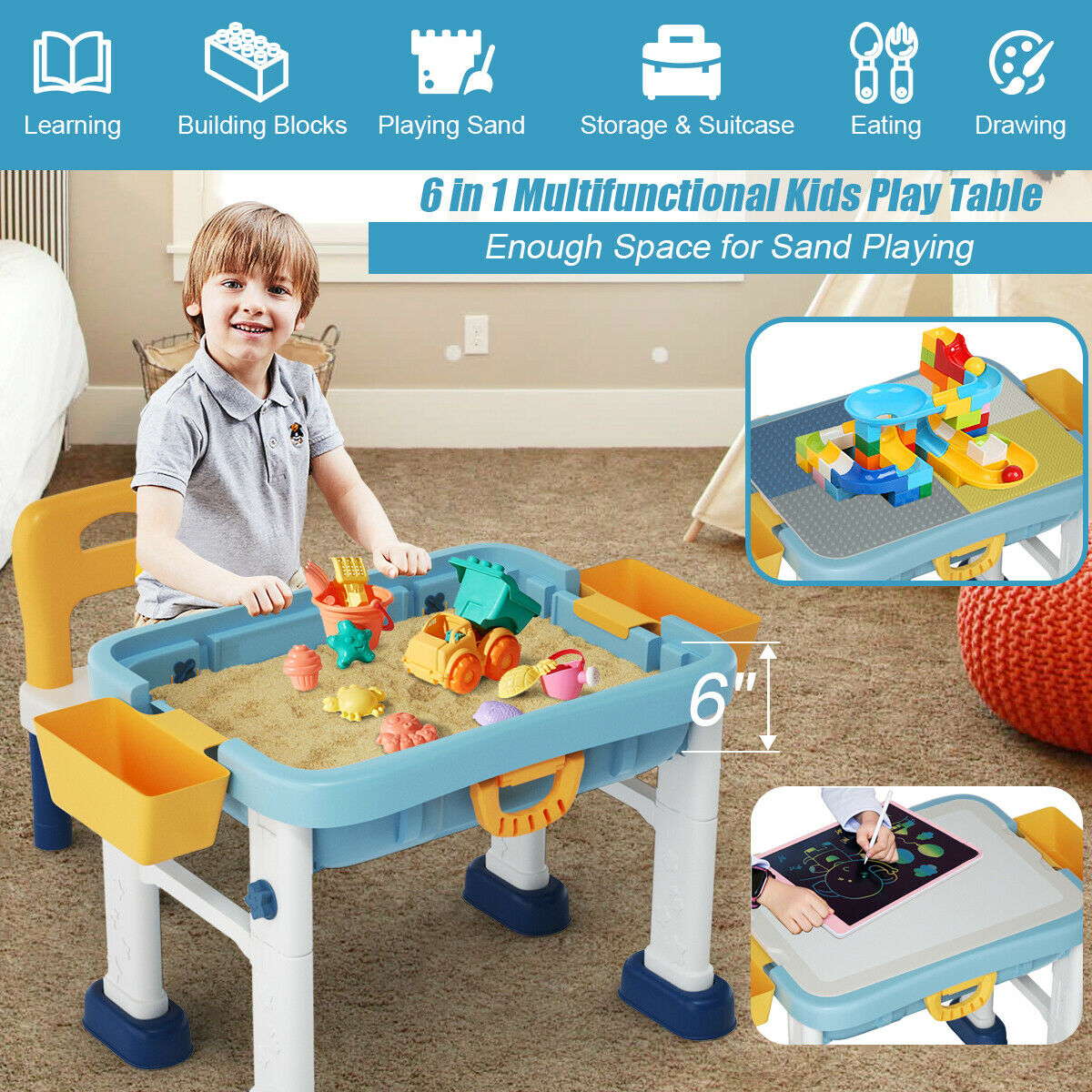 wooden activity table kmart
