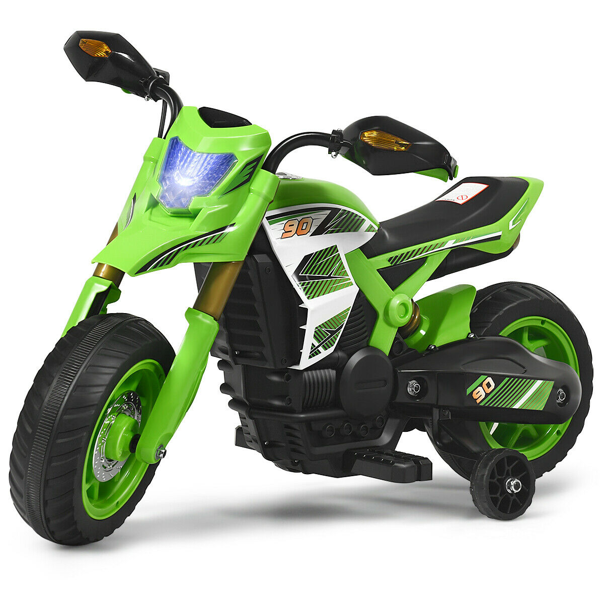 battery powered dirt bike with training wheels
