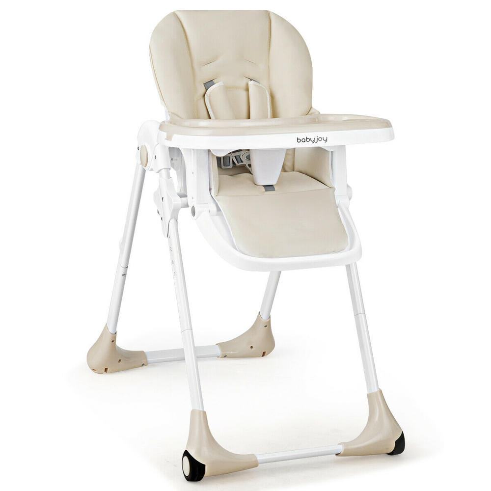 Gymax Baby Foldable Convertible High Chair w/Wheels Adjustable Height Recline