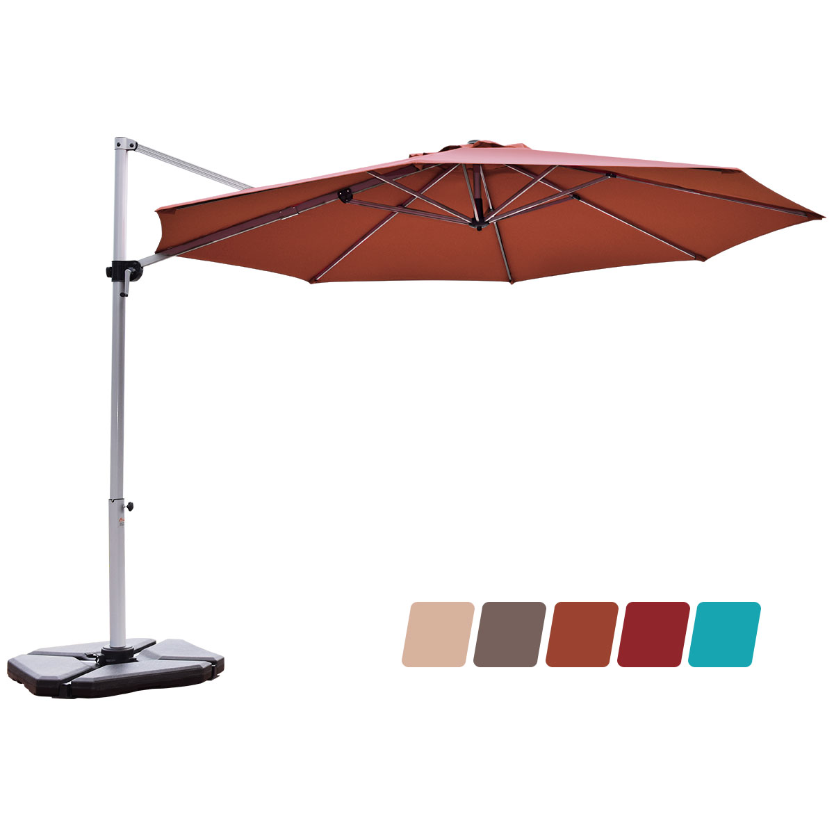 Grandin Road Side Mount Cantilever Patio Umbrella Red