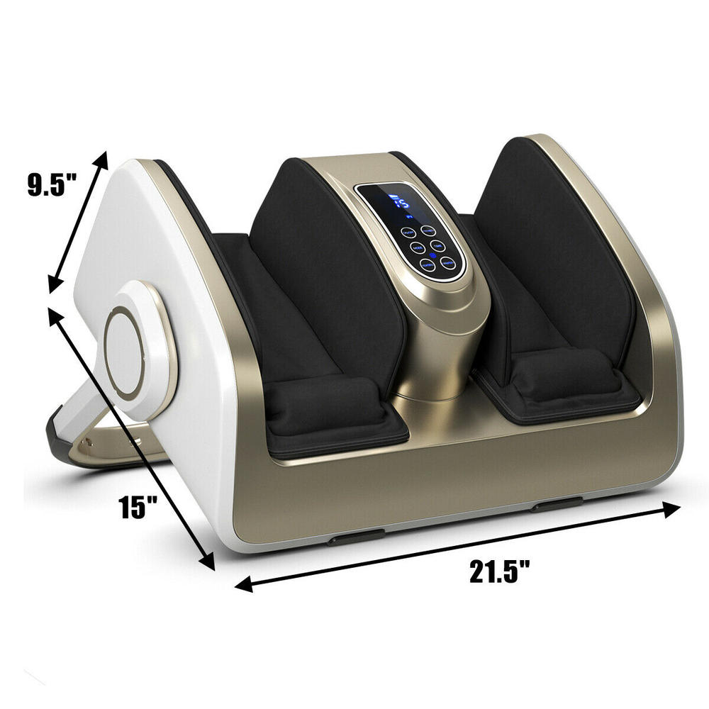 Gymax Foot Calf Massager w/ Heat & Remote Control Air Compression Reflexology Home Shiatsu