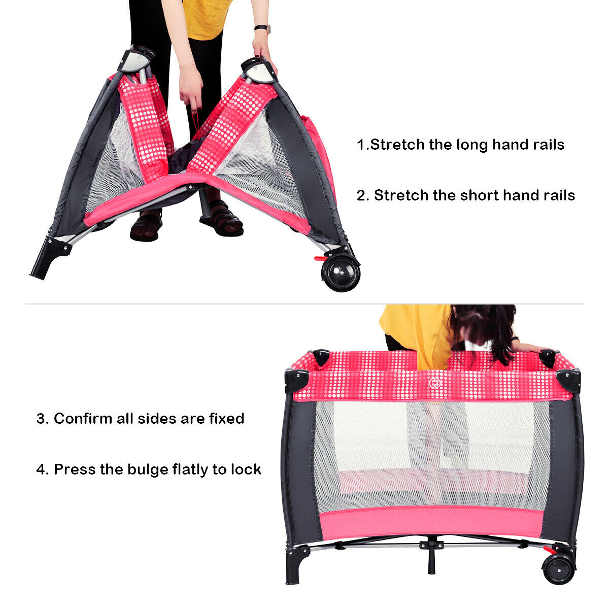 gymax foldable baby playpen