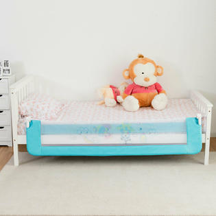 Gymax 69 Breathable Baby Children Toddlers Bed Rail Guard Safety Swing Down Blue