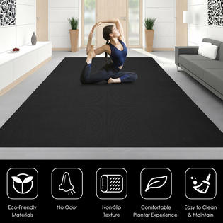 Gymax Large Yoga Mat 7 x 5 x 8 mm Thick Workout Mats for Home Gym
