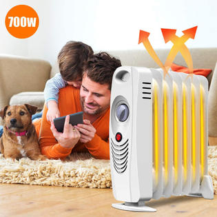 Gymax GYM05797 700W Oil Filled Space Heater Radiator w/ Adjustable  Thermostat Home Office
