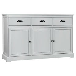 Gymax 3 Drawers Sideboard Buffet Cabinet Console Table Kitchen Storage Cupboard Gray