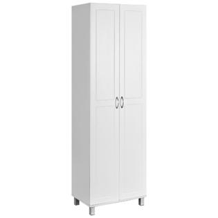 Gymax 2 Door Tall Storage Cabinet Kitchen Pantry Cupboard Organizer Furniture White