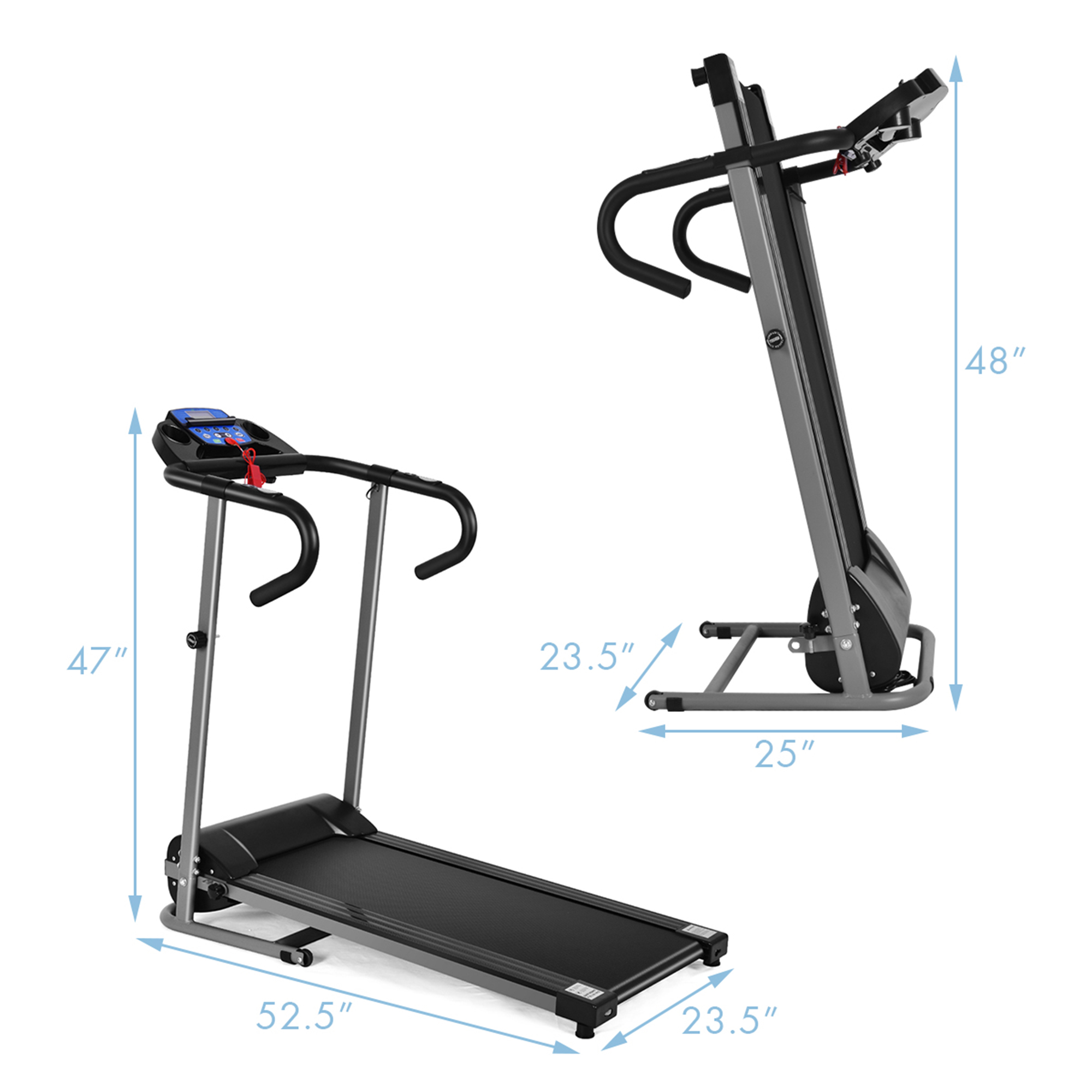 Gymax folding treadmill 1100w electric motorized running jogging walking machine Clearance