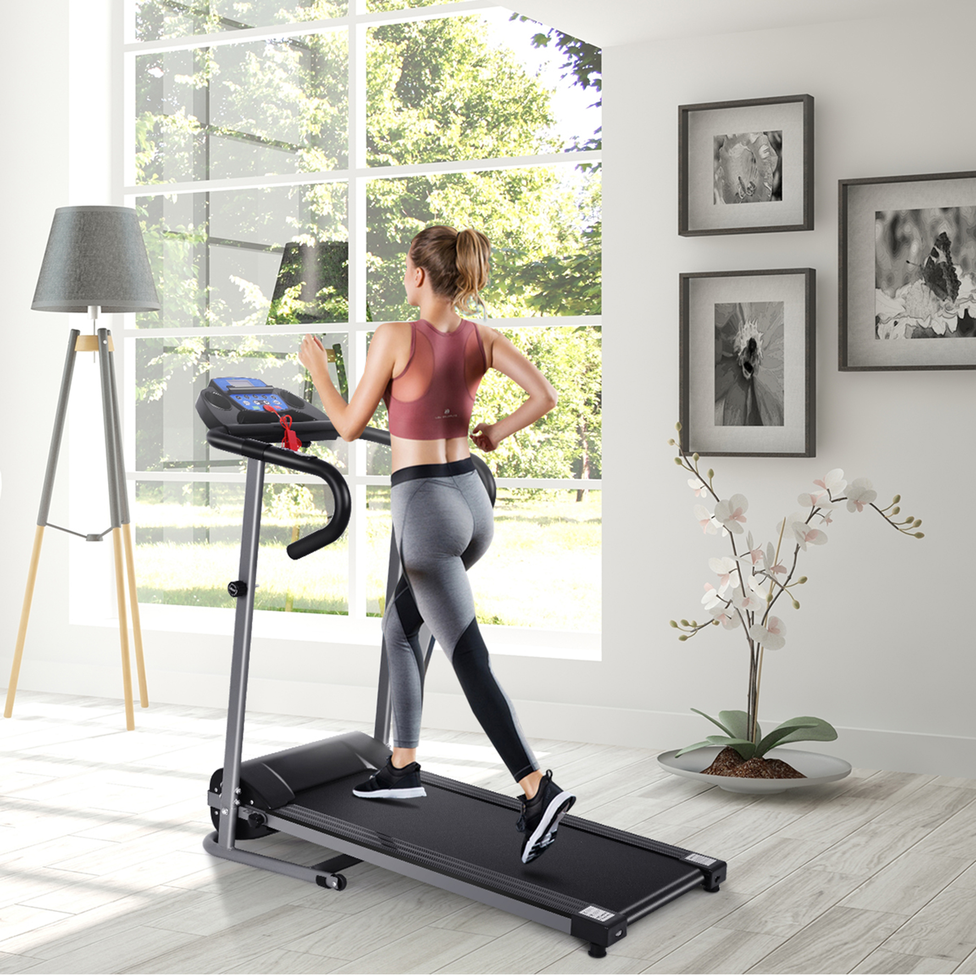 Gymax folding treadmill 1100w electric motorized running jogging walking machine Clearance