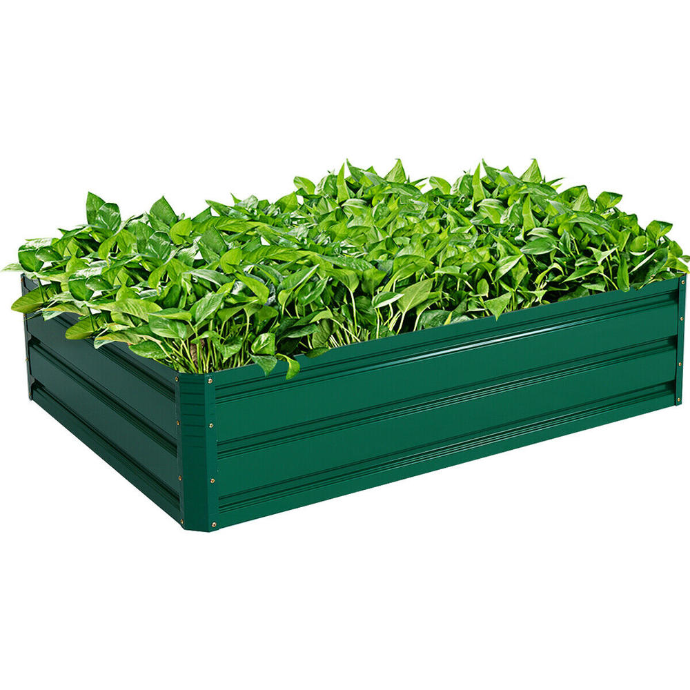 Gymax 47"x35.5" Patio Raised Garden Bed Vegetable Flower Plant Dark Green New