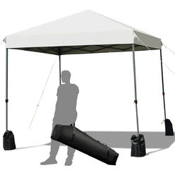 Gymax 8x8 FT Pop up Canopy Tent Shelter Wheeled Carry Bag 4 Canopy Sand Bag