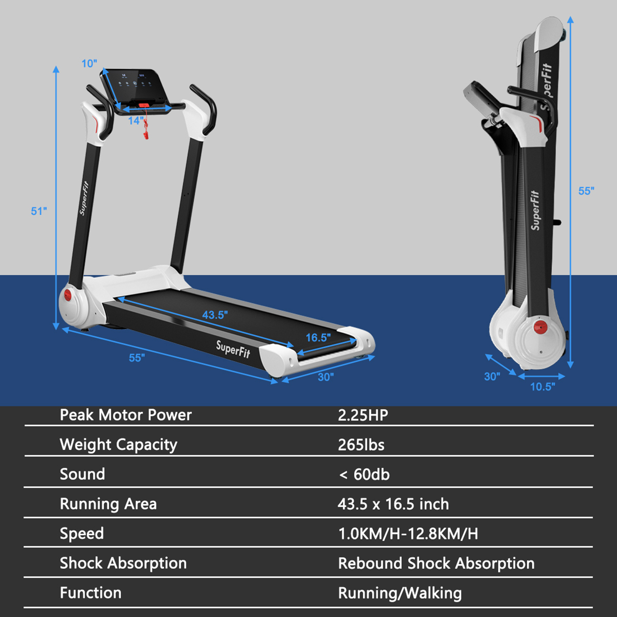 Gymax folding 2.25 hp electric treadmill Clearance
